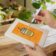 Load image into Gallery viewer, Punch Needle Kits (4 pieces) with frames - Drinks &amp; Bites