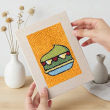 Load image into Gallery viewer, Punch Needle Kits (4 pieces) with frames - Drinks &amp; Bites