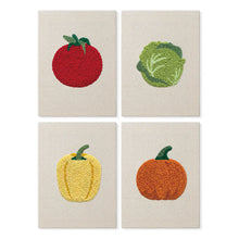 Load image into Gallery viewer, Punch Needle Kits (4 pieces) with frames - Fresh Veggies Collection Figured'Art