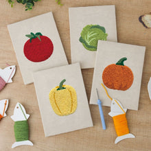 Load image into Gallery viewer, Punch Needle Kits (4 pieces) with frames - Fresh Veggies Collection