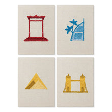 Load image into Gallery viewer, Punch Needle Kits (4 pieces) with frames - World Landmarks Set Figured'Art