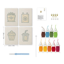 Load image into Gallery viewer, Punch Needle Kits (4 pieces) with frames - Everyday Snacks