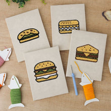 Load image into Gallery viewer, Punch Needle Kits (4 pieces) with frames - Foodie Fun Collection