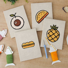Load image into Gallery viewer, Punch Needle Kits (4 pieces) with frames - Tropical Snack Mix