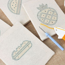Load image into Gallery viewer, Punch Needle Kits (4 pieces) with frames - Tropical Snack Mix