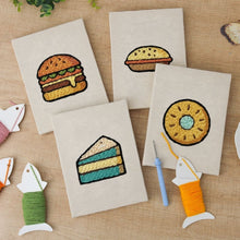 Load image into Gallery viewer, Punch Needle Kits (4 pieces) with frames - Street Food 1
