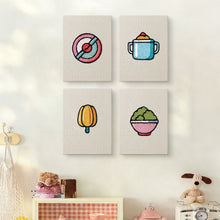 Load image into Gallery viewer, Punch Needle Kits (4 pieces) with frames - Mini Food Icons