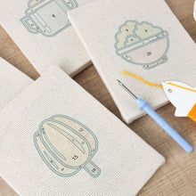 Load image into Gallery viewer, Punch Needle Kits (4 pieces) with frames - Mini Food Icons
