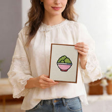 Load image into Gallery viewer, Punch Needle Kits (4 pieces) with frames - Mini Food Icons