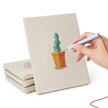Load image into Gallery viewer, Punch Needle Kits (4 pieces) with frames - Little Succulent Pots 1