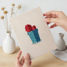 Load image into Gallery viewer, Punch Needle Kits (4 pieces) with frames - Little Succulent Pots 1