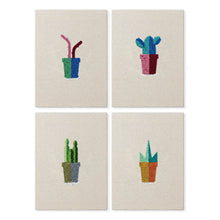 Load image into Gallery viewer, Punch Needle Kits (4 pieces) with frames - Little Succulent Pots 2 Figured'Art