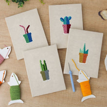 Load image into Gallery viewer, Punch Needle Kits (4 pieces) with frames - Little Succulent Pots 2