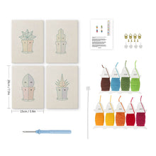 Load image into Gallery viewer, Punch Needle Kits (4 pieces) with frames - Mini Indoor Garden 2