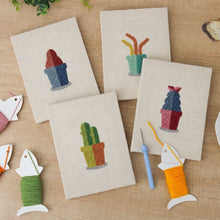 Load image into Gallery viewer, Punch Needle Kits (4 pieces) with frames - Happy Plants 1