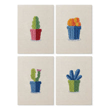 Load image into Gallery viewer, Punch Needle Kits (4 pieces) with frames - Happy Plants 2 Figured'Art