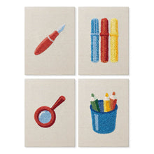 Load image into Gallery viewer, Punch Needle Kits (4 pieces) with frames - Minimal Desk Icons Figured'Art