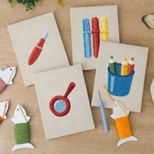 Load image into Gallery viewer, Punch Needle Kits (4 pieces) with frames - Minimal Desk Icons