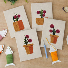 Load image into Gallery viewer, Punch Needle Kits (4 pieces) with frames - Blooming Mini Pots 2