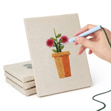 Load image into Gallery viewer, Punch Needle Kits (4 pieces) with frames - Blooming Mini Pots 3