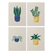 Load image into Gallery viewer, Punch Needle Kits (4 pieces) with frames - Green Oasis Figured'Art