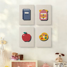 Load image into Gallery viewer, Punch Needle Kits (4 pieces) with frames - Back to School 1