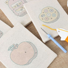 Load image into Gallery viewer, Punch Needle Kits (4 pieces) with frames - Back to School 1