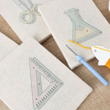 Load image into Gallery viewer, Punch Needle Kits (4 pieces) with frames - Back to School 2