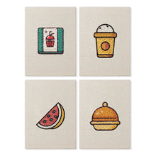 Load image into Gallery viewer, Punch Needle Kits (4 pieces) with frames - Breakfast Vibes Figured'Art