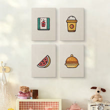 Load image into Gallery viewer, Punch Needle Kits (4 pieces) with frames - Breakfast Vibes