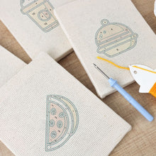 Load image into Gallery viewer, Punch Needle Kits (4 pieces) with frames - Breakfast Vibes