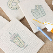 Load image into Gallery viewer, Punch Needle Kits (4 pieces) with frames - Morning Sweets