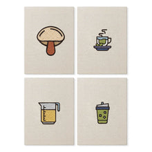 Load image into Gallery viewer, Punch Needle Kits (4 pieces) with frames - Coffee and Tea Time Figured'Art