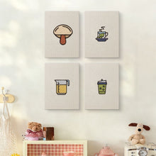 Load image into Gallery viewer, Punch Needle Kits (4 pieces) with frames - Coffee and Tea Time