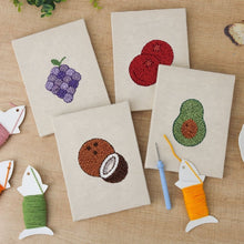 Load image into Gallery viewer, Punch Needle Kits (4 pieces) with frames - Fruit Fiesta 2