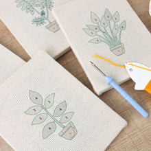 Load image into Gallery viewer, Punch Needle Kits (4 pieces) with frames - Flourishing Foliage