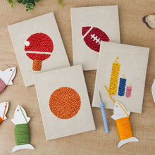 Load image into Gallery viewer, Punch Needle Kits (4 pieces) with frames - Sporty Fun