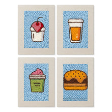 Load image into Gallery viewer, Punch Needle Kits (4 pieces) with frames - Foodie Favorites Figured'Art