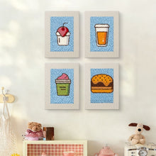 Load image into Gallery viewer, Punch Needle Kits (4 pieces) with frames - Foodie Favorites