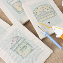 Load image into Gallery viewer, Punch Needle Kits (4 pieces) with frames - Foodie Favorites