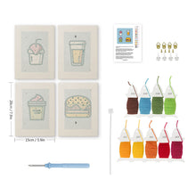 Load image into Gallery viewer, Punch Needle Kits (4 pieces) with frames - Foodie Favorites