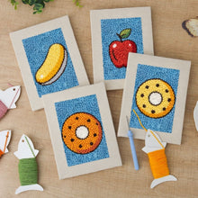 Load image into Gallery viewer, Punch Needle Kits (4 pieces) with frames - Fruit and Sweets