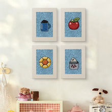 Load image into Gallery viewer, Punch Needle Kits (4 pieces) with frames - Breakfast Treats 1