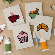 Load image into Gallery viewer, Punch Needle Kits (4 pieces) with frames - Breakfast Treats 2