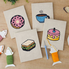 Load image into Gallery viewer, Punch Needle Kits (4 pieces) with frames - Breakfast Treats 3