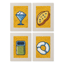 Load image into Gallery viewer, Punch Needle Kits (4 pieces) with frames - Yummy Snacks Figured'Art