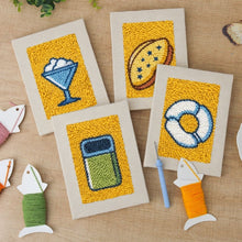 Load image into Gallery viewer, Punch Needle Kits (4 pieces) with frames - Yummy Snacks