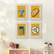 Load image into Gallery viewer, Punch Needle Kits (4 pieces) with frames - Yummy Snacks