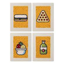 Load image into Gallery viewer, Punch Needle Kits (4 pieces) with frames - Snack Attack Figured'Art