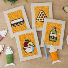 Load image into Gallery viewer, Punch Needle Kits (4 pieces) with frames - Snack Attack